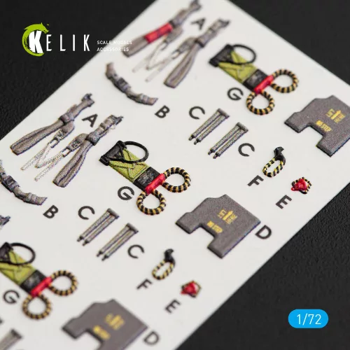 Kelik F-4EJ Kai Phantom II interior 3D decals for Hasegawa kit - 3D belsőtér-részletező matricakészlet