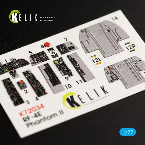 Kelik RF-4E Phantom II interior 3D decals for Hasegawa kit - 3D belsőtér-részletező matricakészlet