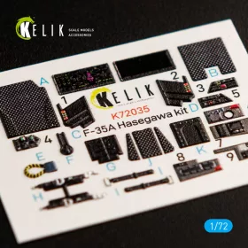   Kelik F-35A  interior 3D decals for Hasegawa kit - 3D belsőtér-részletező matricakészlet