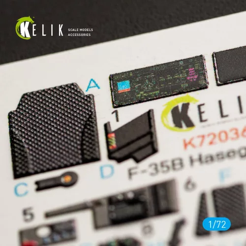 Kelik F-35B  interior 3D decals for Hasegawa kit - 3D belsőtér-részletező matricakészlet