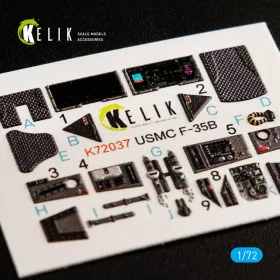   Kelik F-35B  interior 3D decals for Academy kit - 3D belsőtér-részletező matricakészlet