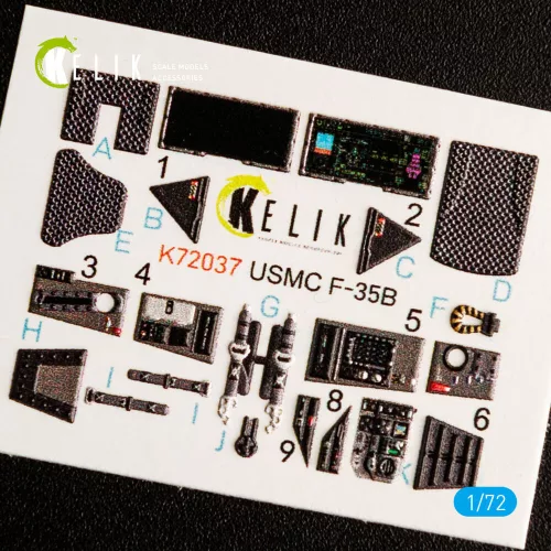 Kelik F-35B  interior 3D decals for Academy kit - 3D belsőtér-részletező matricakészlet