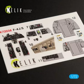   Kelik F-4J/S Phantom II interior 3D decals for Hasegawa kit - 3D belsőtér-részletező matricakészlet