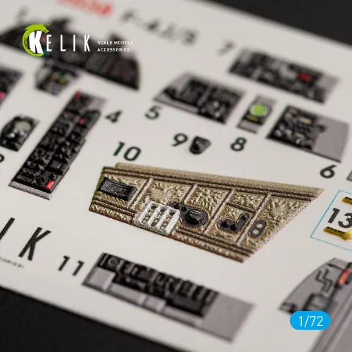 Kelik F-4J/S Phantom II interior 3D decals for Hasegawa kit - 3D belsőtér-részletező matricakészlet