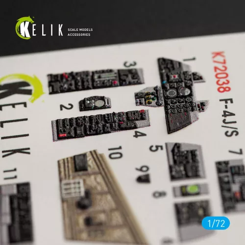 Kelik F-4J/S Phantom II interior 3D decals for Hasegawa kit - 3D belsőtér-részletező matricakészlet