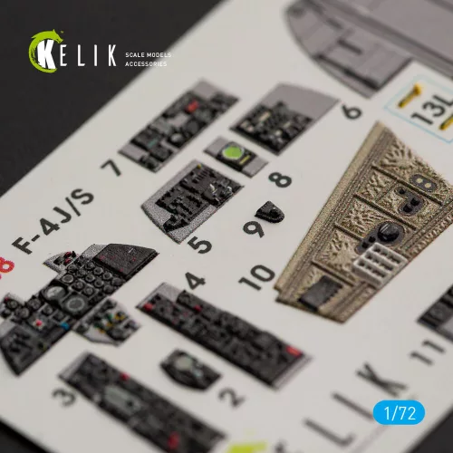 Kelik F-4J/S Phantom II interior 3D decals for Hasegawa kit - 3D belsőtér-részletező matricakészlet
