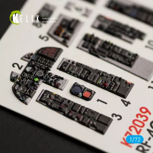 Kelik RF-4C Phantom II interior 3D decals for Hasegawa kit - 3D belsőtér-részletező matricakészlet