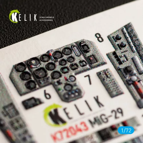 Kelik MiG-29 Fulcrum-A 9-12 interior 3D decals for GWH kit - 3D belsőtér-részletező matricakészlet