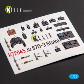   Kelik Junkers Ju 87D-3 Stuka - Interior 3D Decal for Special Hobby kit - 3D belsőtér-részletező matricakészlet