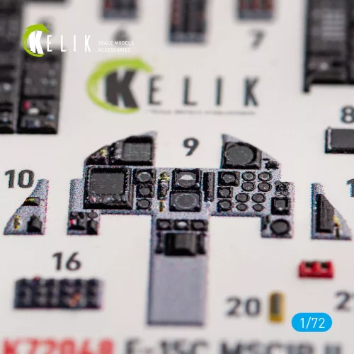 Kelik F-15C MSIP II Eagle interior 3D decals for GWH - 3D belsőtér-részletező matricakészlet