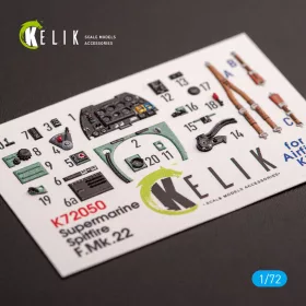  Kelik Spitfire F.Mk.22 - interior 3D decals for Airfix kit - 3D belsőtér-részletező matricakészlet