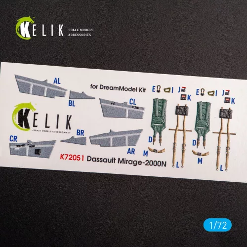 Kelik Mirage - 2000N - interior 3D decals for Dream Model kit - 3D belsőtér-részletező matricakészlet