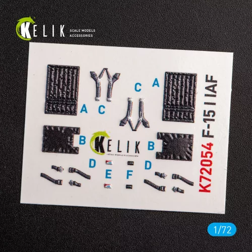 Kelik F-15I IAF Ra'am - interior 3D decals for GWH kit - 3D belsőtér-részletező matricakészlet