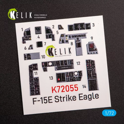 Kelik F-15E Strike Eagle - interior 3D decals for Revell kit - 3D belsőtér-részletező matricakészlet