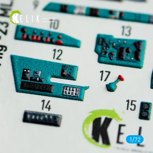 Kelik MiG-23 ML/MLA  interior 3D decals for ClearProp kit - 3D belsőtér-részletező matricakészlet
