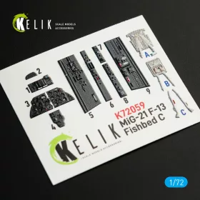   Kelik MiG-21 F-13  interior 3D decals for Revell kit - 3D belsőtér-részletező matricakészlet
