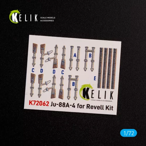 Kelik Junkers JU 88 A-4 interior 3D decals for Revell kit - 3D belsőtér-részletező matricakészlet