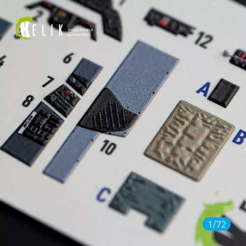 Kelik A1H Skyraider interior 3D decals for Hasegawa kit - 3D belsőtér-részletező matricakészlet