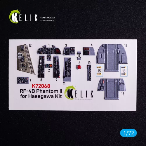 Kelik RF-4B - interior 3D decals for Hasegawa kit - 3D belsőtér-részletező matricakészlet