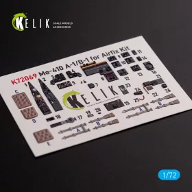   Kelik Messerschmitt Me410A-1 interior 3D decals for Airfix kit - 3D belsőtér-részletező matricakészlet