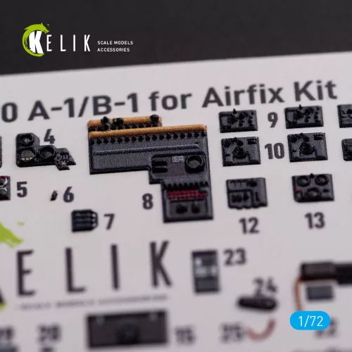 Kelik Messerschmitt Me410A-1 interior 3D decals for Airfix kit - 3D belsőtér-részletező matricakészlet