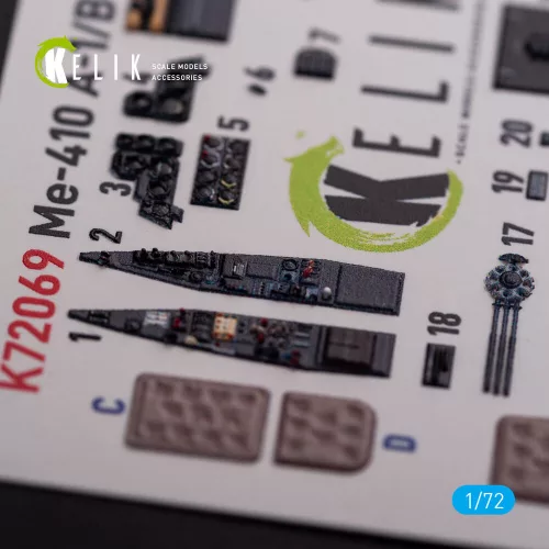 Kelik Messerschmitt Me410A-1 interior 3D decals for Airfix kit - 3D belsőtér-részletező matricakészlet