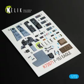   Kelik F-15J Eagle interior 3D decals for PLATZ kit - 3D belsőtér-részletező matricakészlet