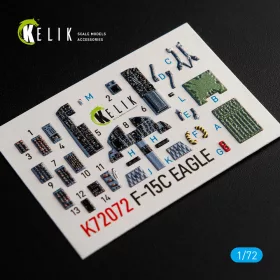   Kelik F-15C Strike Eagle interior 3D decals for Hasegawa kit - 3D belsőtér-részletező matricakészlet