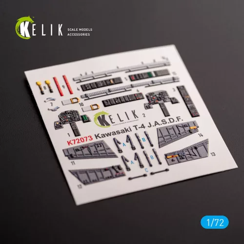 Kelik Kawasaki T-4 - interior 3D decals for Hasegawa kit - 3D belsőtér-részletező matricakészlet