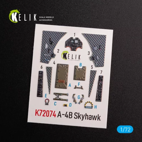Kelik A-4B Skyhawk interior 3D decals for Hobby 2000/Fujimi kit - 3D belsőtér-részletező matricakészlet, Hobby 2000/Fujimi makettekhez