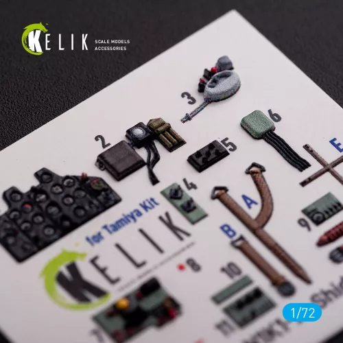 Kelik N1K1-Ja Shiden Type 11 interior 3D decals for Tamiya kit - 3D belsőtér-részletező matricakészlet