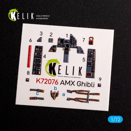 Kelik Amx Ghibli interior 3D decals for Italeri kit - 3D belsőtér-részletező matricakészlet
