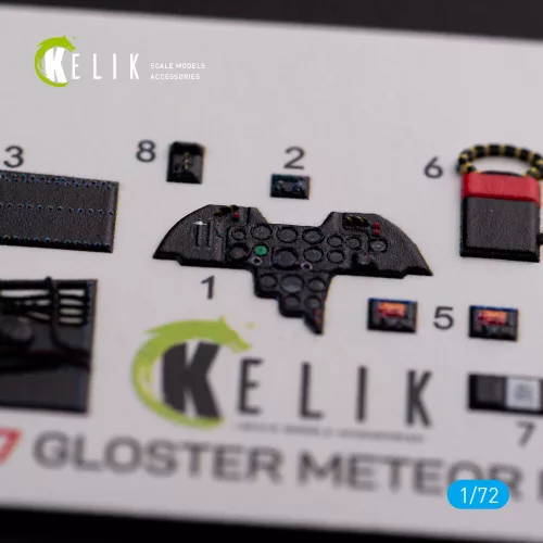 Kelik Gloster Meteor F.8 interior 3D decals for Airfix kit - 3D belsőtér-részletező matricakészlet