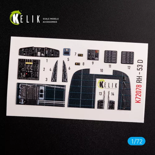Kelik CH-53D Sea Stallion interior 3D decals for Fujimi/Academy kit - 3D belsőtér-részletező matricakészlet, Fujimi/Academy makettekhez