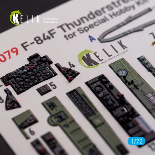Kelik F-84F Thunderstreak interior 3D decals for Special Hobby kit - 3D belsőtér-részletező matricakészlet