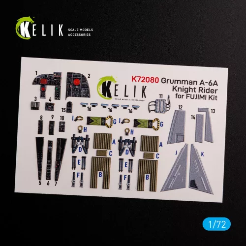 Kelik Grumman A-6A Knight Rider interior 3D decals for Fujimi kit - 3D belsőtér-részletező matricakészlet