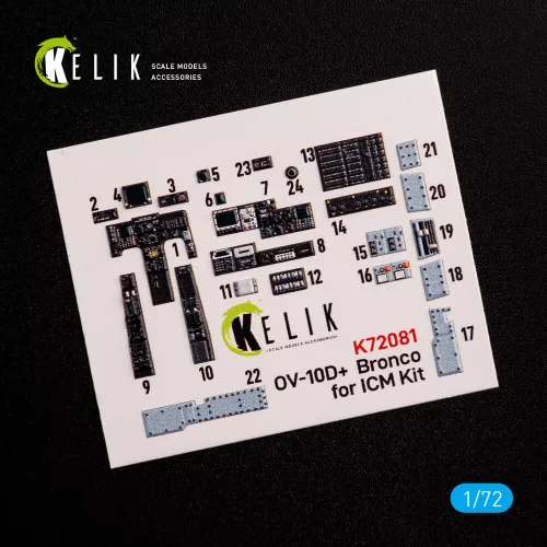 Kelik OV-10D+ Bronco interior 3D decals for ICM kit - 3D belsőtér-részletező matricakészlet