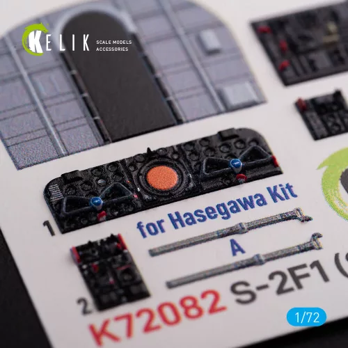 Kelik S-2A Tracker interior 3D decals for Hasegawa kit - 3D belsőtér-részletező matricakészlet