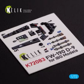   Kelik Fw 190 D-9 interior 3D decals for IBG Models kit - 3D belsőtér-részletező matricakészlet