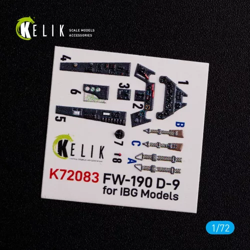 Kelik Fw 190 D-9 interior 3D decals for IBG Models kit - 3D belsőtér-részletező matricakészlet