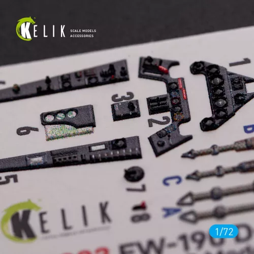 Kelik Fw 190 D-9 interior 3D decals for IBG Models kit - 3D belsőtér-részletező matricakészlet