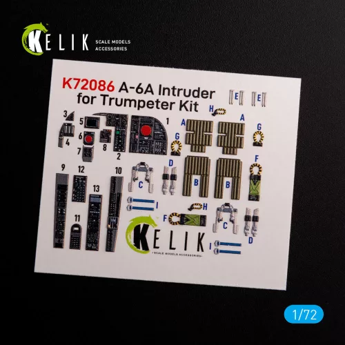 Kelik A-6A Intruder interior 3D decals for Trumpeter kit - 3D belsőtér-részletező matricakészlet