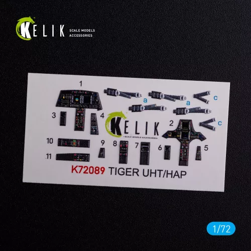 Kelik Eurocopter Tiger UHT/HAP interior 3D decals for Revell kit - 3D belsőtér-részletező matricakészlet