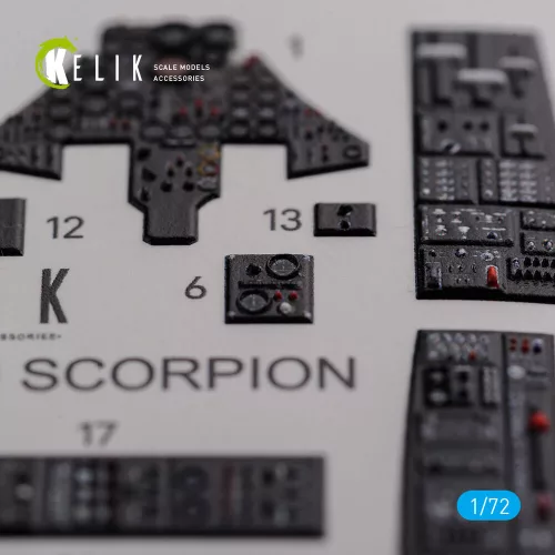 Kelik F-89 D/J Scorpion interior 3D decals for Revell kit - 3D belsőtér-részletező matricakészlet