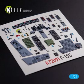   Kelik F-15C - interior 3D decals for FineMolds kit - 3D belsőtér-részletező matricakészlet