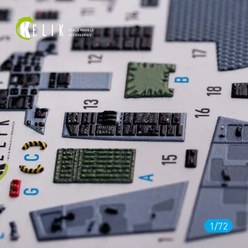 Kelik F-15C - interior 3D decals for FineMolds kit - 3D belsőtér-részletező matricakészlet