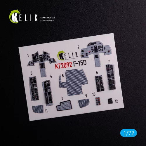Kelik F-15D - interior 3D decals for FineMolds kit - 3D belsőtér-részletező matricakészlet