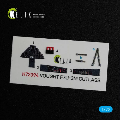 Kelik Vought F7U-3M Cutlass - interior 3D decals for Fujimi kit - 3D belsőtér-részletező matricakészlet