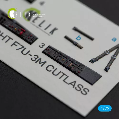 Kelik Vought F7U-3M Cutlass - interior 3D decals for Fujimi kit - 3D belsőtér-részletező matricakészlet