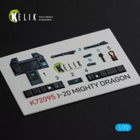   Kelik J-20 Mighty Dragon - interior 3D decals for Dream Model kit - 3D belsőtér-részletező matricakészlet